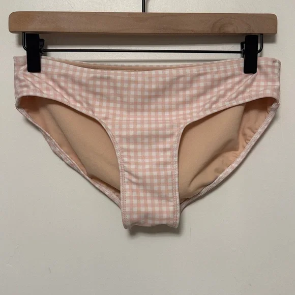 ALBION Fit Pink White Checkered Cheek
Hipster Bikini Swimsuit Bottoms Size S - Picture 3 of 5